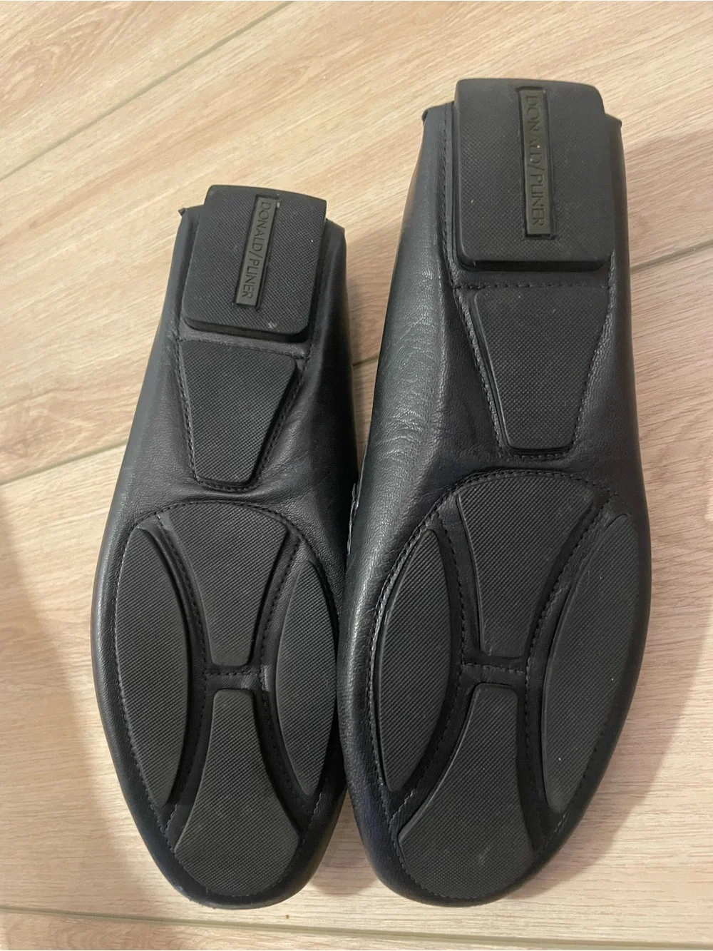 Donald J. Pliner Black Leather Bit Loafers with Silver Hardware